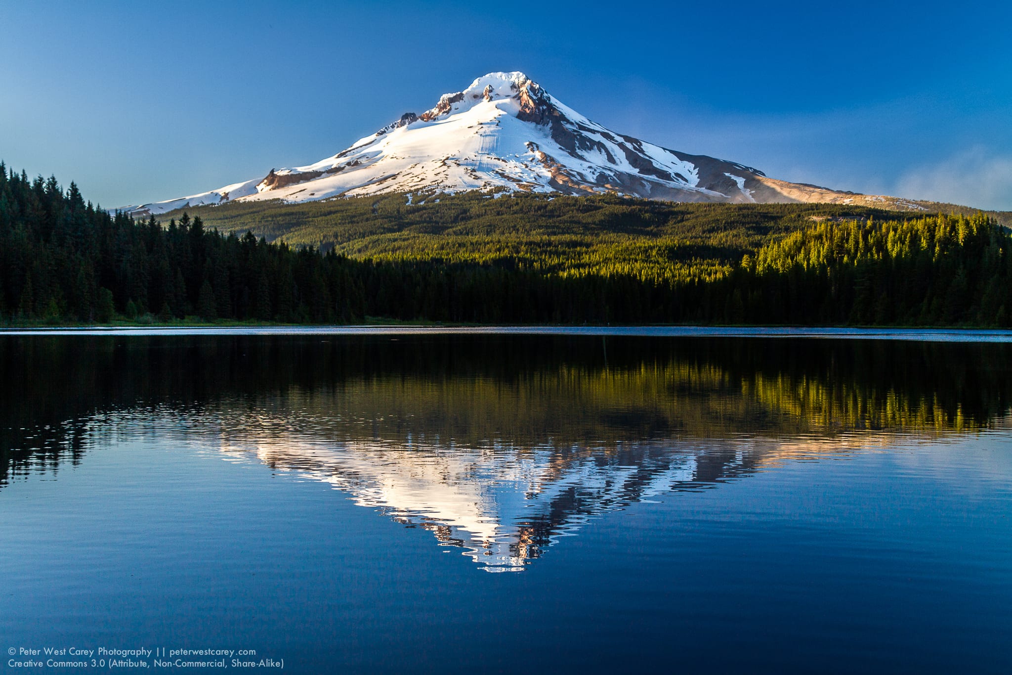 Mount Hood Reflected In Trillium Lake, Clackamas County, Oregon,