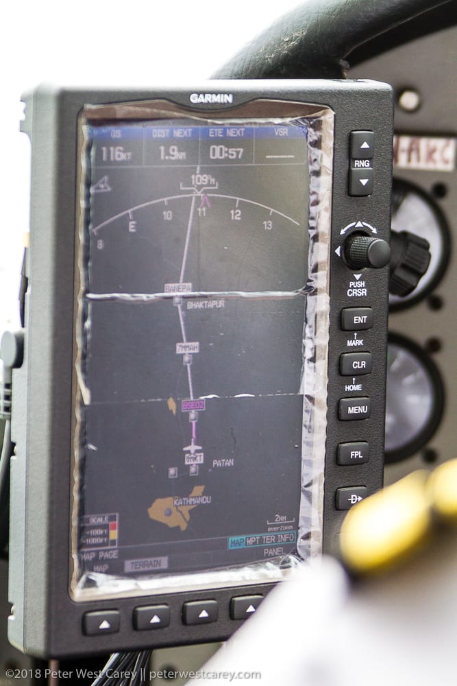 Close up of direction finder in cockpit – Nepal