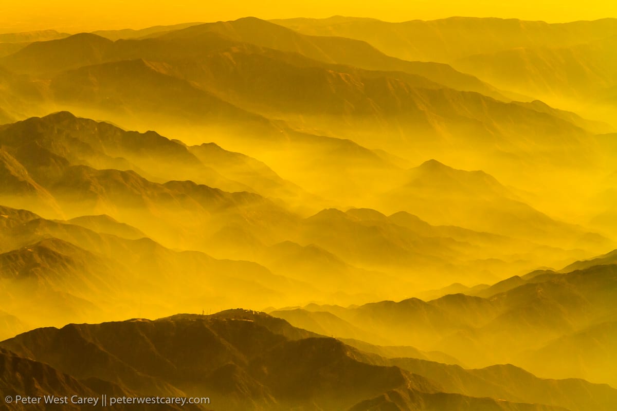 View of mountains in fog – USA – California