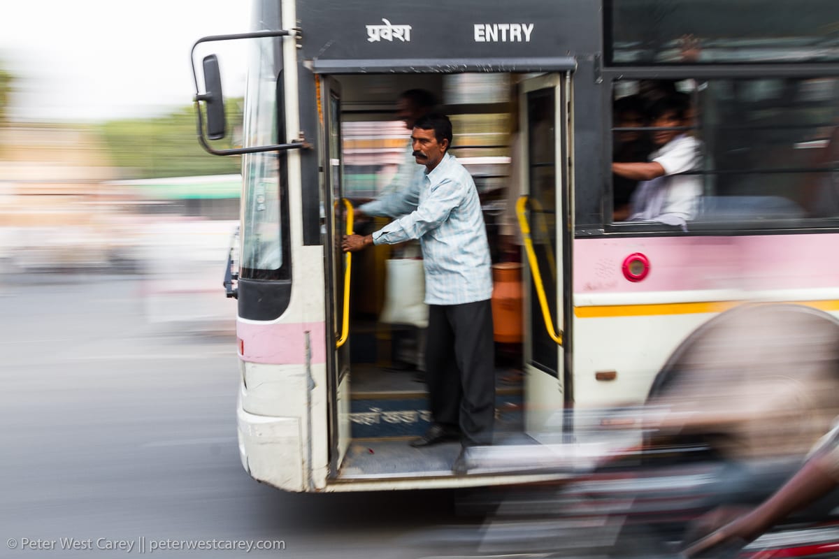Blurred motion of bus – India